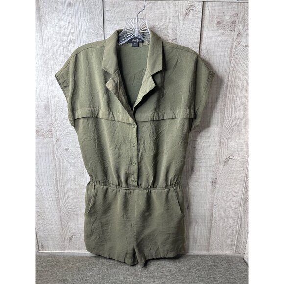 Twenty One Womens Romper Size Small Olive Green Button Down - Picture 1 of 9